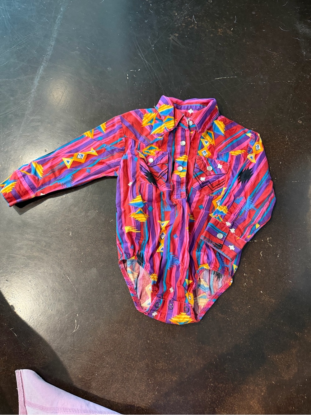 Wrangler Baby Aztec-Print Button-Down Onesie